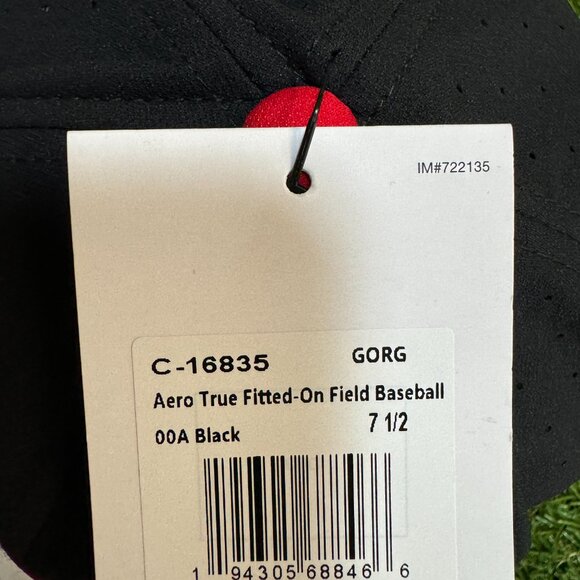 Nike UGA Dawgs Georgia Bulldogs Baseball Team Issued Fitted Cap Hat Black - Picture 15 of 15